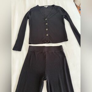 Skin Black Ribbed loungewear